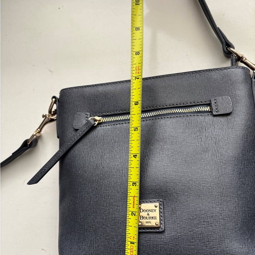 Dooney & Bourke dark gray Saffiano Crossbody with Gold Hardware - Picture 3 of 9